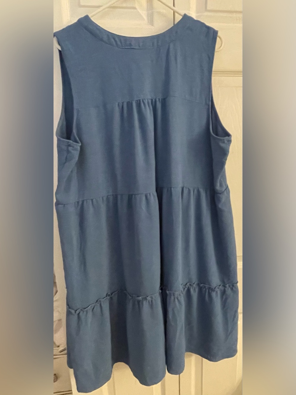 Lucky Brand Sleeveless Tiered Ruffle Dress in Denim Blue Size 3x - Picture 3 of 6